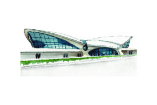 Airport Watercolor Style for Travel Crafts & Branding