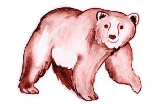 Brown Bear in Watercolor: Crafts & Animals Branding