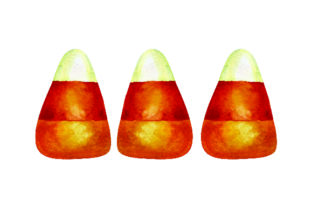 Candy Corn - Watercolor: Halloween Crafts & Branding