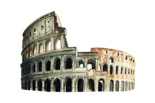 Colosseum Watercolor Art for Travel-Inspired Crafts