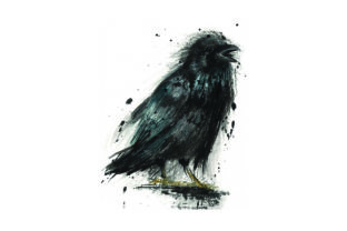 Crow- Watercolor: A Crafts & Animals Design Asset