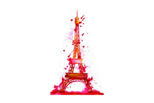 Eiffel Tower - Watercolor Style for Travel Crafts & Branding