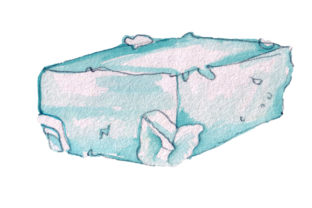 Feta Cheese in Watercolor Style: Food Amp Crafts