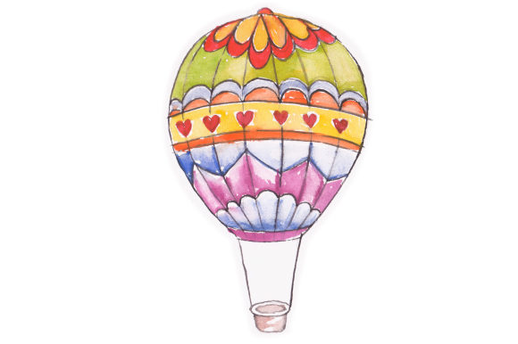 Hot Air Balloon in Watercolor: Crafts & Designs Amp