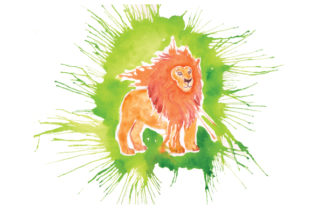 Lion Watercolor Splatter: Animal Crafts Design Review