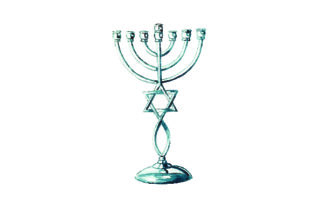 Menorah Watercolor Style for Jewish Crafts Branding
