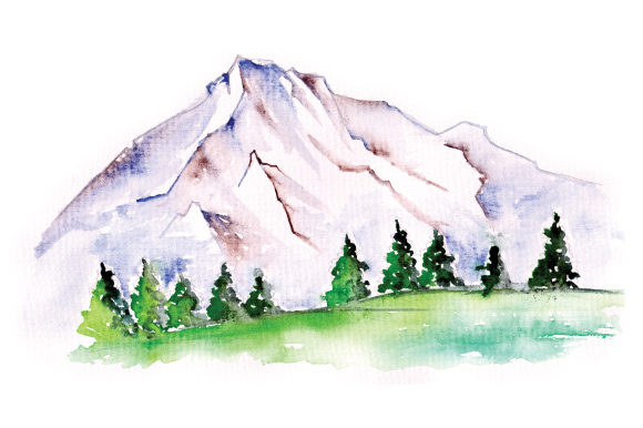 Mountain Scene in Watercolor for Nature Amp Crafts
