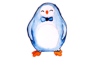 Penguin Son in Watercolor for Crafts & Animals