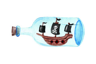Pirate Ship Inside Glass Bottle – Watercolor: A Designer's Review