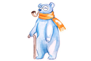 Polar Bear Grandfather in Watercolor: Animal Crafts Design