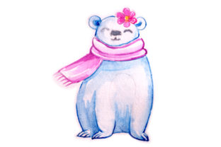 Polar Bear Mom in Watercolor for Crafts & Animal Branding