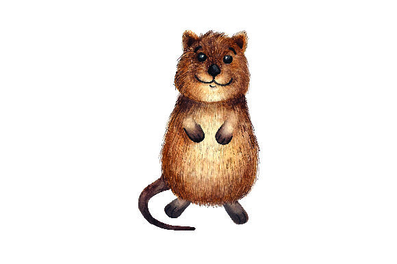 Quokka Watercolor Animal Design for Crafts Branding