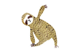 Sloth Yoga Watercolor Art for Crafts & Animal Brands