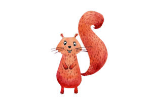 Squirrel Watercolor Animal Art for Crafts