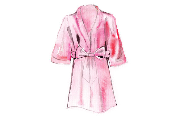 Watercolor Red Wedding Robe for Wedding Crafts & Blog Design