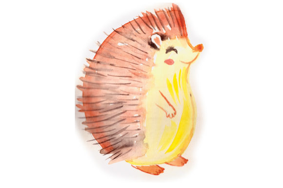 Woodland Animal Watercolor Hedgehog for Crafts